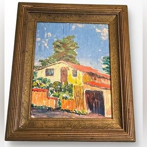 ANTIQUE ALERT!!🚨 Original Framed Impressionist House Painting